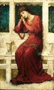 John Melhuish Strudwick When Sorrow comes to Summerday Roses bloom in Vain France oil painting artist